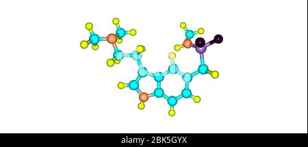 Sumatriptan ist ein Medikament zur Behandlung von Migräne und Cluster-Kopfschmerzen. 3d-Darstellung Stockfoto