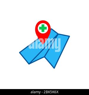 Karte mit einer Pin-Vektor Grafik-Design-Illustration Stock Vektor