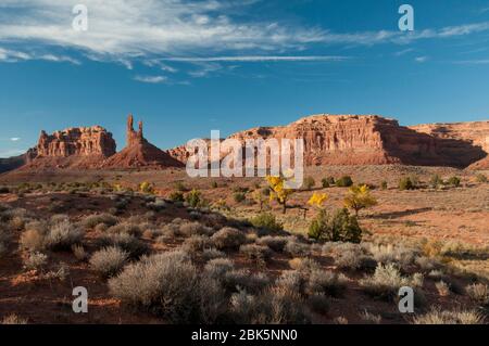 Tal der Götter im Herbst in SE Utah Stockfoto