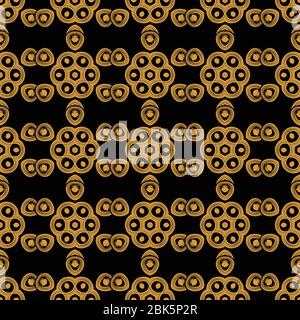 Nahtlose goldene vintage auf einem dunklen Hintergrund. Heraldisches Symbol. Vektorgrafik. Stock Vektor