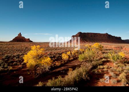 Tal der Götter im Herbst in SE Utah Stockfoto