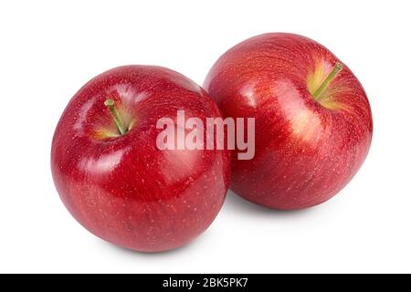 Roter apfel isoliert auf weißem Hintergrund mit Beschneidungspfad und voller Schärfentiefe. Stockfoto