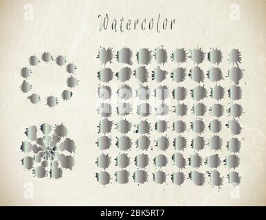 Vector Moderne abstrakte Silber Dekor. Satz silberner Flecken. Stock Vektor