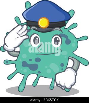 Polizist Maskottchen Design von Shigella boydii trägt einen Hut Stock Vektor