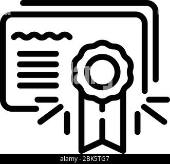 Symbol für das Agentendiplom, Gliederungsstil Stock Vektor