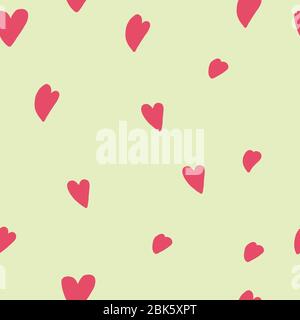 Valentinstag nahtlose Muster Doodle Herz Hintergrund Muster. Marker gezeichnet verschiedene Herzformen. Handgezeichnetes Ornament. Stock Vektor