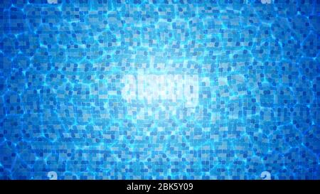 Schwimmbad Mit Unten Kaustik Wellen Vektor Stock Vektor