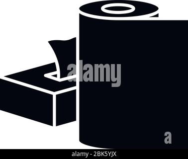 Symbol für schwarze Glyphen für Papierprodukte Stock Vektor