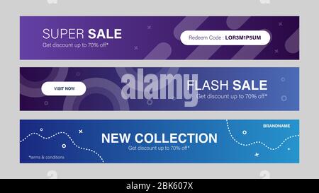 Verkauf Mobile Banner für Website oder Internet-Anzeigen. Promotion Sale Banner mit Geometrie Stil. Vektorgrafik Stock Vektor