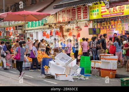 Chun Yeung Street Market, North Point, Hong Kong Island, Hong Kong Stockfoto