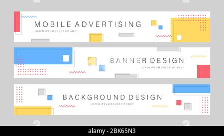 Verkauf Mobile Banner für Website oder Internet-Anzeigen. Promotion Sale Banner mit Geometrie Stil. Vektorgrafik Stock Vektor