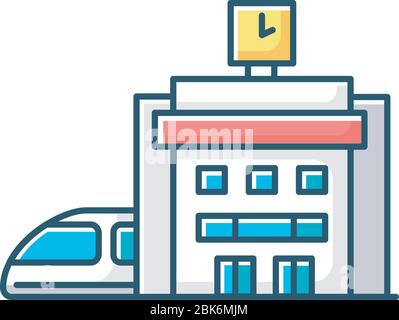 RGB-Farbsymbol für Bahnhof Stock Vektor