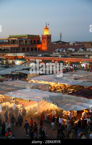 Der berühmte Nachtmarkt in Marrakesch, Marokko Stockfoto