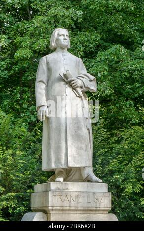 Skulptur des Komponisten Franz Liszt in Weimar. Stockfoto