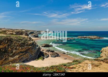 Praia da Samoqueira, Porto Covo, Alentejo, Portugal Stockfoto