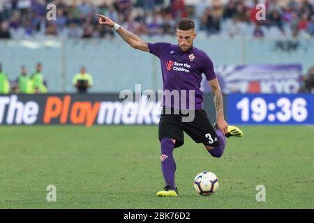 Florenz, Italien. Jan 2020. cristiano biraghi (fiorentina) während der italienischen Fußball Serie A Saison der ACF Fiorentina, italienische Serie A Fußballspiel in Florenz, Italien, Januar 01 2020 Quelle: Independent Photo Agency/Alamy Live News Stockfoto