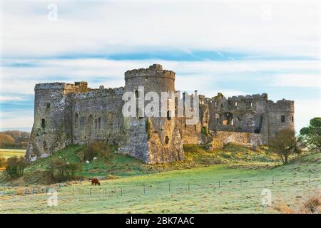 Carew Castle, Pembroke, Pembrokeshire, Wales, Großbritannien Stockfoto