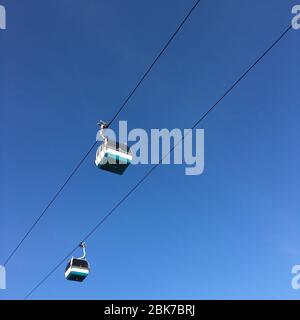 Lissabon, Portugal - Januar 01,2020: Seilfähren sind eine der touristischen Aktivitäten auf der Expo98, Lissabon. Stockfoto