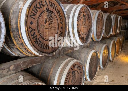 Nikka Distillery Barrels, Hokkaido, Japan Stockfoto