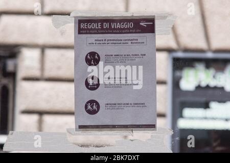 Roma, Italien. Mai 2020. Details der Busse am Endbahnhof der Via Paola in Rom (Foto: Matteo Nardone/Pacific Press) Quelle: Pacific Press Agency/Alamy Live News Stockfoto