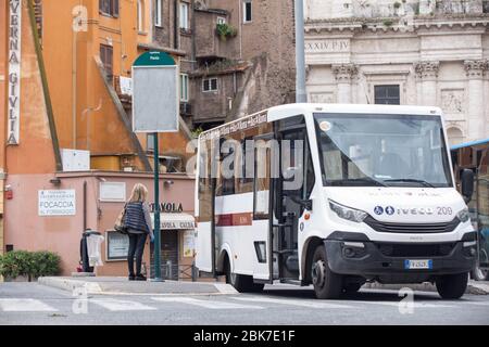 Roma, Italien. Mai 2020. Details der Busse am Endbahnhof der Via Paola in Rom (Foto: Matteo Nardone/Pacific Press) Quelle: Pacific Press Agency/Alamy Live News Stockfoto