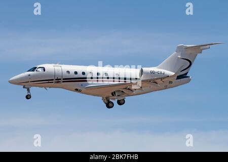 Embraer Legacy 500 Business Jet Flugzeug von Cedar Aviation mit Endflug betrieben. Executive Aviation. Stockfoto