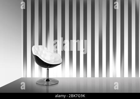 Moderne Innenausstattung mit schwarz-weißen Mustern Stockfoto