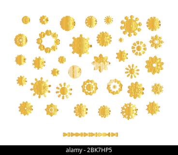 Traditionelle indische Kunst Henna Tattoo goldene Aufkleber mehndi Design. Stock Vektor