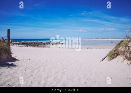 Berühmter großer Surferstrand La Torche in der Bretagne, Frankreich Stockfoto