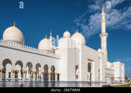 Große Moschee in Abu Dhabi, Vereinigte Arabische Emirate Stockfoto