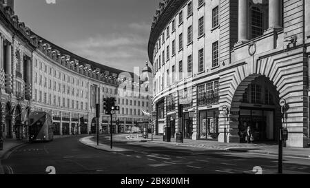 Regent Street in London während der Sperre. Stockfoto