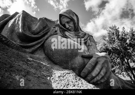 Mamajew Kurgan Statuen Stockfoto