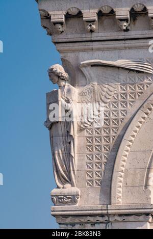 Steindetails an der Basilika Sacré Coeur, Montmartre, Paris, Frankreich Stockfoto