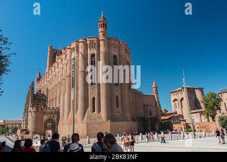 Albi, Frankreich - August 2013: UNESCO-Weltkulturerbe der Kathedrale von Ste Cecile Stockfoto