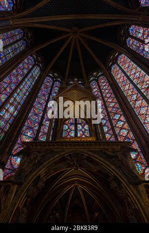 Paris, Frankreich - Oktober 2013: Glasfenster in Saint Chapelle Stockfoto