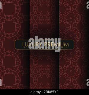 Set von nahtlosen goldenen Jahrgang auf einem dunklen Hintergrund. Heraldische Symbol. Vektorgrafik. Stock Vektor