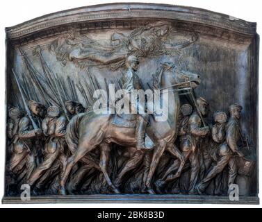 Denkmal für das 54. Regiment African American Volunteers des Bürgerkriegs in Boston Stockfoto