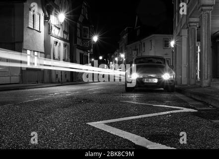 Porsche 911 bei Nacht Stockfoto