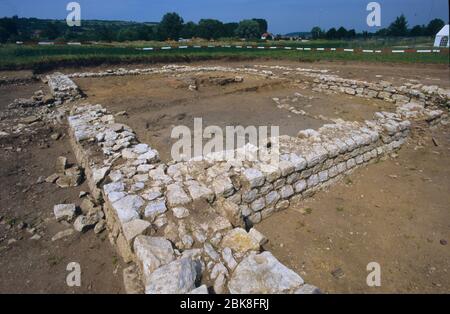 Frankreich, Mosel (57), Bliesbruck, Europäischer Archäologischer Park von Bliesbruck-Reinheim, Überreste alter gallo-römischer Bäder Stockfoto