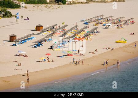 Praia Grande Beach, Ferragudo Village, Portimao City, Algarve, Portugal, Europa Stockfoto