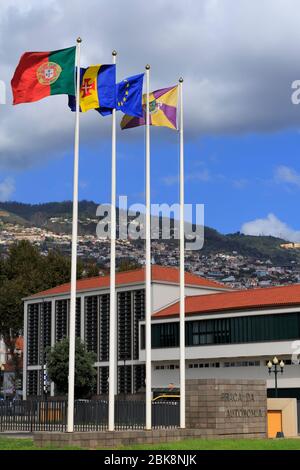 Praca da Autonomia, Funchal City, Madeira Island, Portugal, Europa Stockfoto