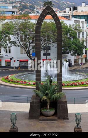 Heinrich der Seefahrer Statue, Santa Catarina Park, Funchal, Madeira, Portugal, Europa Stockfoto