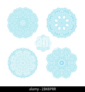 Schneeflocke für Winter Design. Isoliertes Element des geometrischen Kreises. Stock Vektor