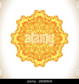 Sonnige gelbe Kreis Muster. Abstrakter Vektor Mandala Hintergrund Stock Vektor