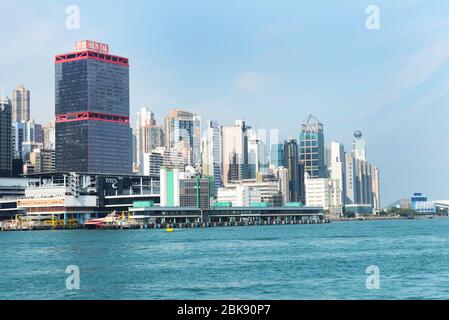 Das Shun Tak Center in Sheung Wan, Hongkong. Stockfoto