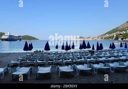 Der schöne Strand Sveti Jakov am Stadtrand von Dubrovnik, Kroatien. Stockfoto