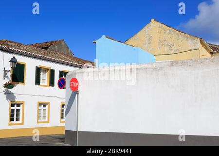 Architektur auf Rua East Providence, Ribeira Grande, Insel Sao Miguel, Azoren, Portugal, Europa Stockfoto