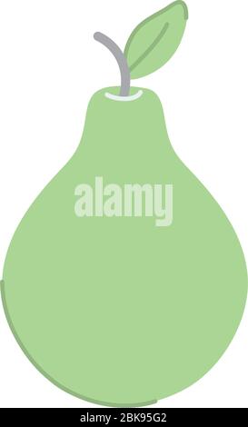 Birnenfrucht-Symbol auf weißem Hintergrund, flacher Stil, Vektorgrafik Stock Vektor