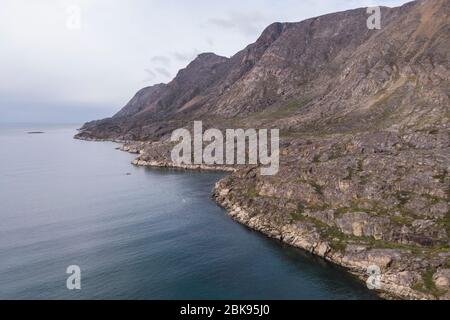 Luftaufnahme der Bergseite, Sisimuit, Grönland Stockfoto