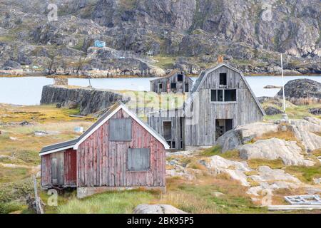 Verlassene Fischerdorf Assaqutaq, Sisimuit, Grönland Stockfoto